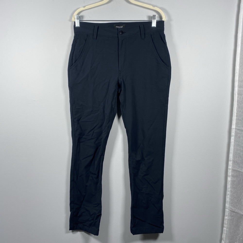 Proof Nomad Pants Mens 31x30 Navy Blue Stretch Technical Slim Tapered Chino Golf
